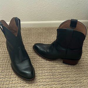 Tecovas black ankle cowgirl boots